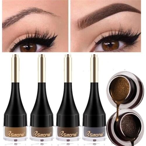 New 4 Color Waterproof Cosmetic Eyebrow Cream Enhancers Air-cushion Dye Long Lasting Eye Brows Gel Brown Liquid Eyebrows Makeup