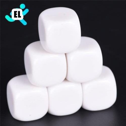 White 10PCS/Lot 16mm Gaming Dice Standard Six Sided Round Corner Die RPG For Birthday Parties Other Game Accessories
