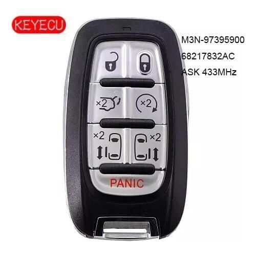 KEYECU ASK 433MHz Smart Remote Start Key Proximity 7 Button Fob for Chyrsler Pacifica 2017-2020 ,FCCID: M3N-97395900