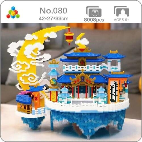 YZ 080 World Architecture China Ancient Moon Palace Cloud Model DIY Mini Diamond Blocks Bricks Building Toy for Children no Box