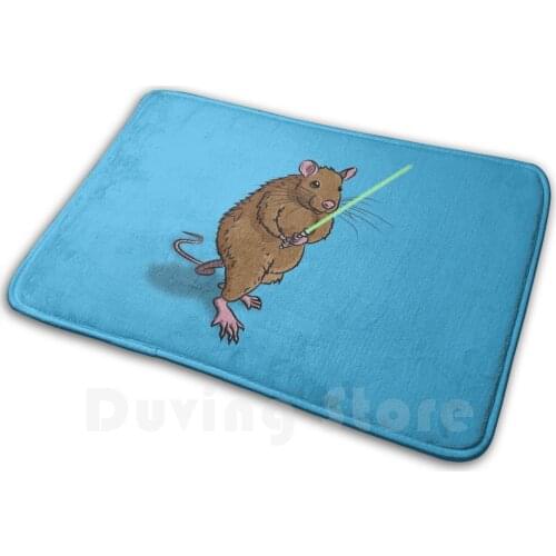 Rat Jedi Mat Rug Carpet Anti-Slip Floor Mats Bedroom Rat Jedi Rodent Lightsaber Force Rattus Cute Animal Funny Silly