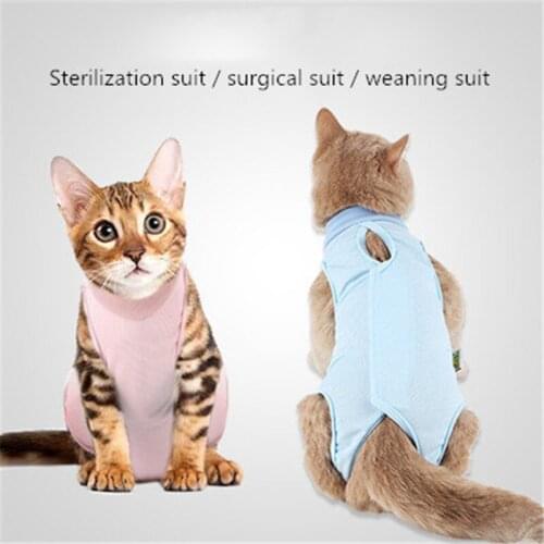 Summer Thin Section Four-legged Pet Clothes Cat Weaning Suit /Sterilization Suit / Surgical Gown Breathable High Elastic Comfort