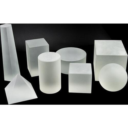 Frosted K9 Crystal Glass Lens Ball Egypt Pyramid Optical Prism Cube Geometry Cylinder Cone Paperweight Home Decor Lensball Globe