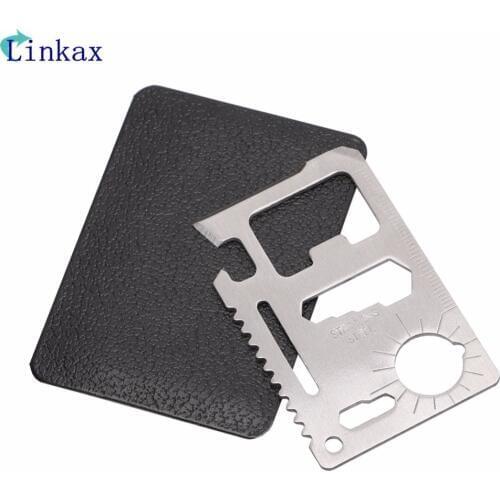 Multi Tools 11 in 1 Multifunction Outdoor Hunting Survival Camping Pocket Military Credit Card Knife Silver