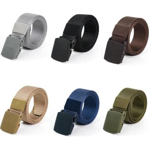 Mens Tactical Belt Fashion Men Canvas Waistband Outdoor Hunting Belts 120cm Utomatic Buckle Army Style Combat Belts