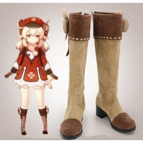 Game Genshin Impact Klee Cosplay Shoes Boot Women Girl Halloween Anime Carnival Customized Role Play Prop Boots