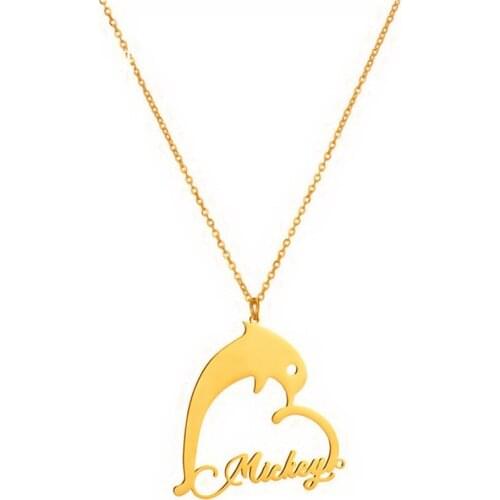 Custom Name Necklace Personalized Heartbeat Charm Customized Stainless Steel Jewelry Heart Collares Para Mujer