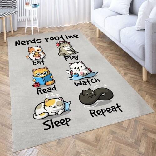 Nerds routine Carpet for Living Room 3D Anime Cartoon Rug Gamer Teen Room Bedside Lounge Rug Kids Children Floor Mats