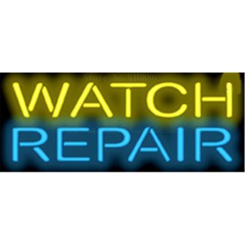 Watch Repair NEON SIGN REAL GLASS BEER BAR PUB LIGHT SIGNS display Accessory Games Pawn shop Exchange Advertising Light 17*14"