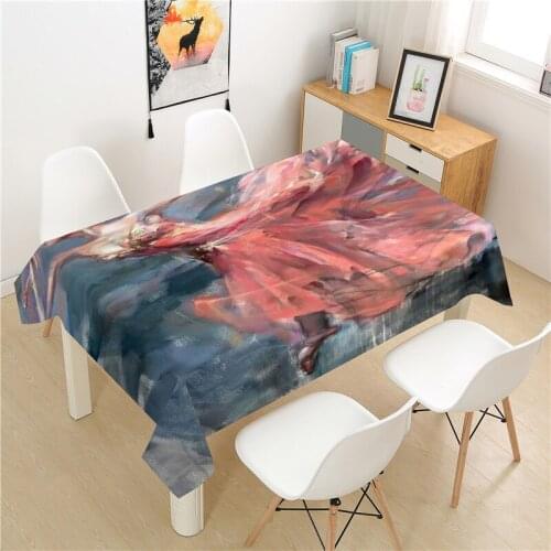 Dancing Beauty Tablecloth polyester Hotel Picnic Table Rectangular Table Covers Home Dining Tea Table Decoration