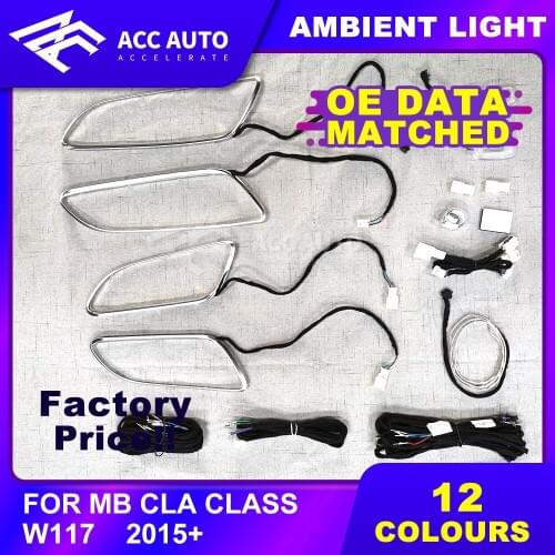 Ambient Interior Lighting for W117 CLA Mercedez Class 12 colors DIY Car Led Atmosphere-Lamp Advanced