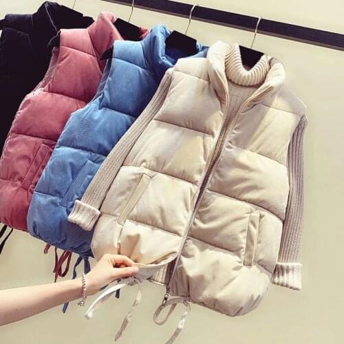 Golden velvet Vest Outwear Spring Winter Vest Thick Section Keep Warm Coat Korean Style Sleeveless Waistcoat Womens Clothing