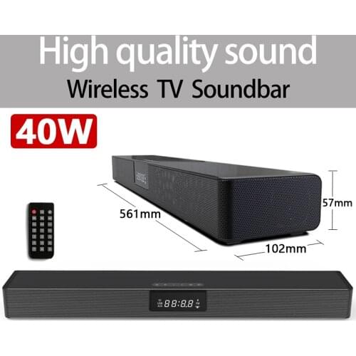 40W Home Theater Soundbar Big Power Multifunctional Bluetooth Speaker Music Center Subwoofer LED Display for TV PC Computer FM