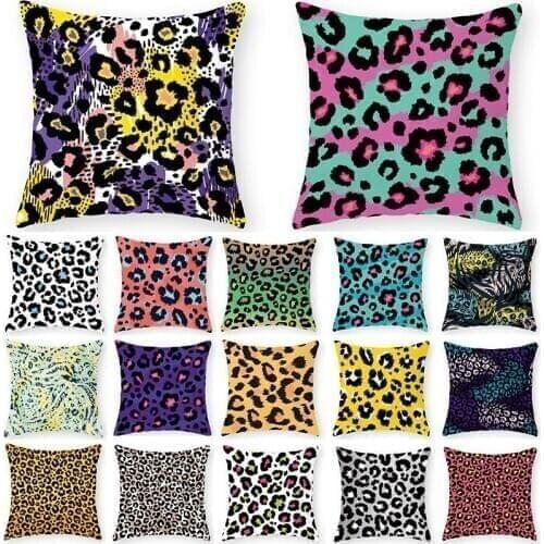 1Pcs 45*45cm colorful Animal Leopard Print Pillow Case Sofa Throw Cushion Cover Home Decor Pillow Cover Housse De Coussin 40817