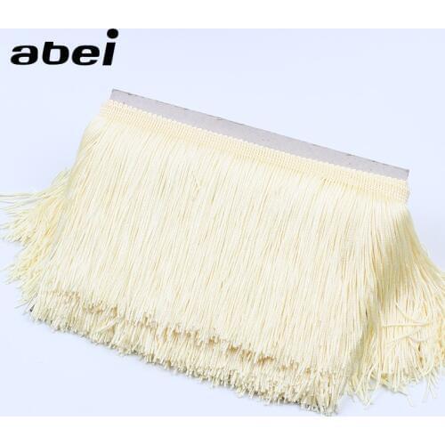 1Yard 15cm Beige Tassel Trims Diy Dress Curtain Sewing Fabric Handmade Tassel Fringe Garments Accessories Supplier