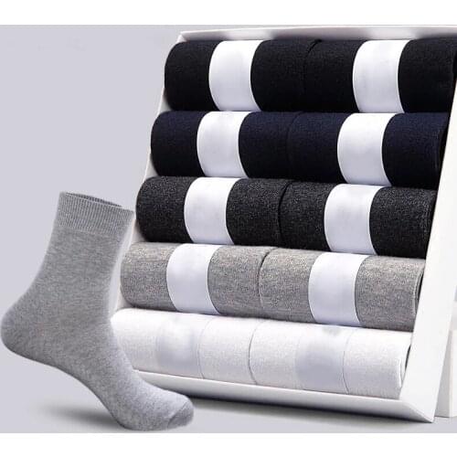 10 Pairs/Lot Trend Business Socks Men Women Black Sports Sweat-Absorbent Deodorant Tube Socks Happy Funny Soft Cotton Socks 2021