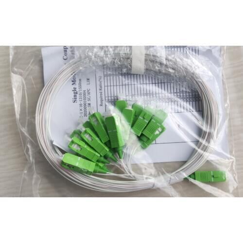 10 PCS/Lot 1X16 PLC SC/APC SM 0.9mm G657A1 PVC 1m FTTH Fiber Optic Splitter Free shipping