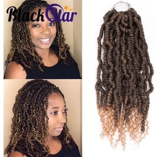 14"Bomb Fluffy Twist Crochet Hair Spring Twist Braiding Hair Passion Twist Hair Pre looped Crochet Hair Synthetic Hair Extension