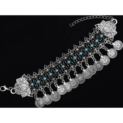 2020 Ethnic Bohemian Beachy Bracelet Boho Turkish Gypsy Tribal Chic Antique color Coin Bracelets For Women Tibet India Jewelry