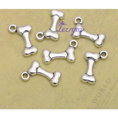 40pcs/lot--16x10mm, Antique silver plated dog bone charms,DIY supplies,Jewelry accessories