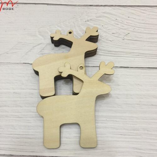 50 pcs laser cut wood christmas ornament wooden deer decoration wooden christmas crafts