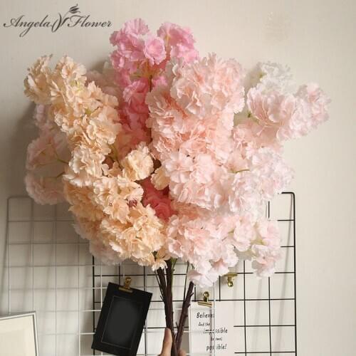 96cm Cherry blossom arrangement peach flower artificial flower bouquet party wedding arch backdrop decor road lead flower wall
