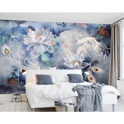 Beibehang Customized new indoor Nordic bedroom TV background flower beautiful wallpaper papel de parede wall papers home decor