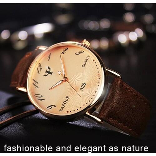 YAZOLE Watches Men Luxury Gold Watches Men Leather Band Analog Quartz Wristwatches Fashion Business Watches montre homme 2020