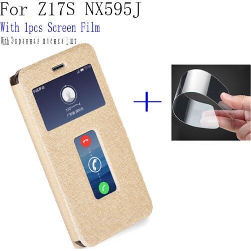 View window PU leather case For ZTE Nubia Z17S cover shell Z 17 S NX595J phone cases For ZTE Nubia Z 17S flip case back cover