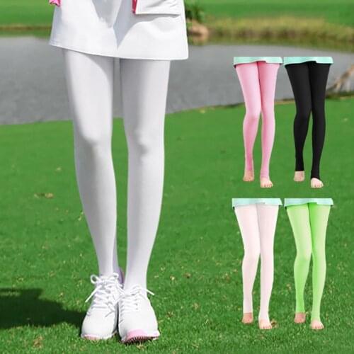 Women Cool Ice Silk Stocking Breathable Sweat-absorb Sports Equipment Golf Compression Stockings Leggings for Outdoor