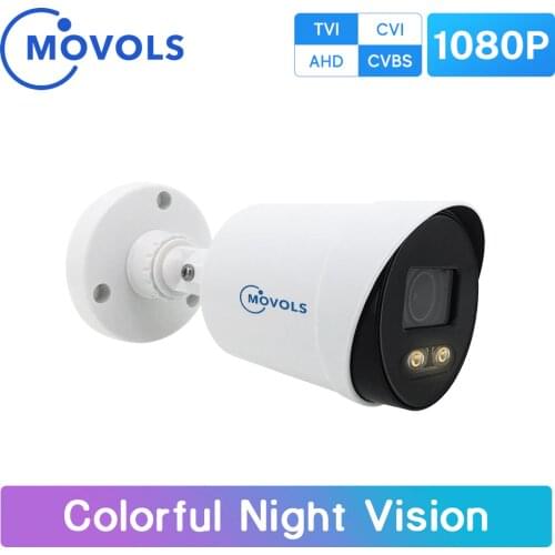 Movols 1080P Full Time Color Security Camera AHD / TVI / CVI/CVBS Sony Sensor Video Surveillance Camera Analog Bullet Camera