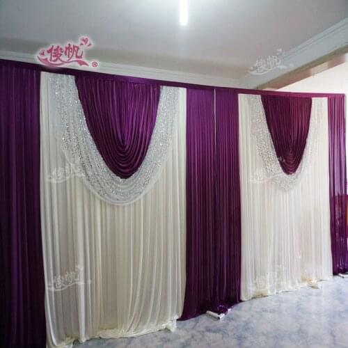 2017 ice silk wedding veil wedding swags wedding drape party stage decoration backdrops