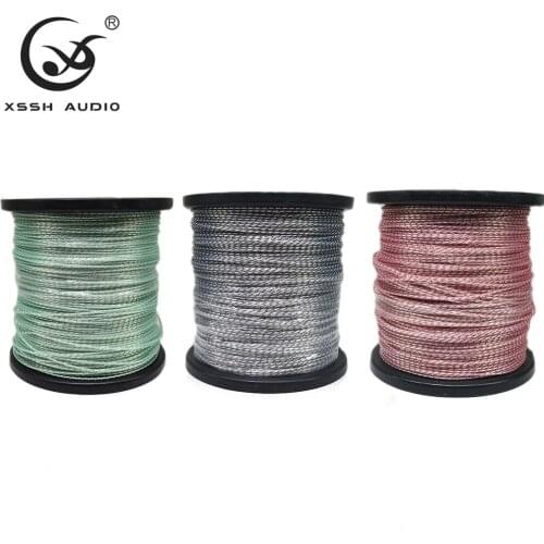 XSSH audio 1 one core single core OFC copper silver plated 1.8mm DIY Banana Plug Cable Colors Speaker Cord Cable Wire