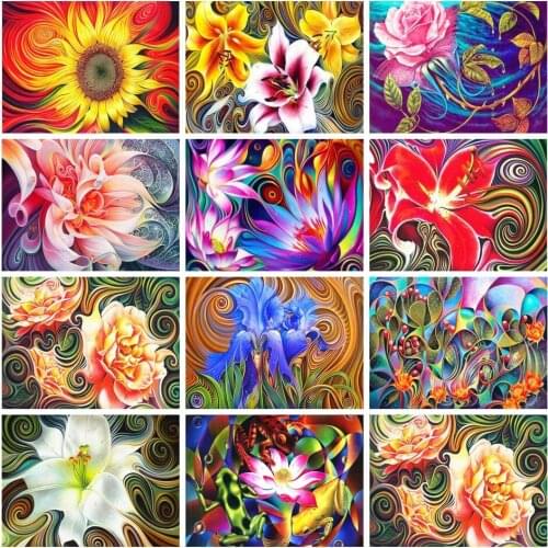 AZQSD Painting By Numbers Abstract Flower Coloring By Numbers Sunflower Handpainted Home Decor Diy Gift Wall Art Framed 60x75cm