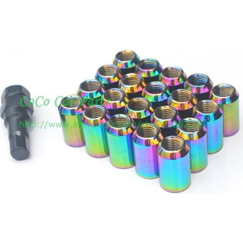 Racing Car Wheel Nut 20pcs/pack + adapter 6 Colors to Choose Auto Sport Wheel Locking Nut