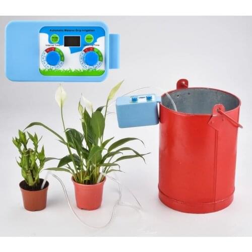 NEW 2019 Drip irrigation LED Pump Automatic Watering Set Double knob Plant Watering Timer Garden Home Office Irrigation System