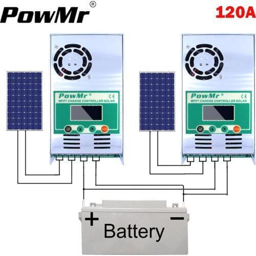 MPPT 120A 60A Solar Battery Charge Controller 12V-48V Auto Solar Charger Regulator LCD Display for Max 150VDC PV Input NEW