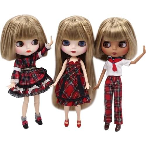 ICY DBS Blyth 1/6 Doll 19 Joints Body New Matte Face Mixed Color Blond Straight Hair Dolls DIY SD Gift Toy for Girls