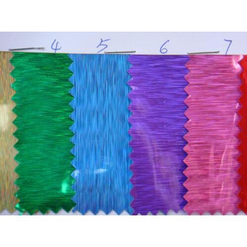 Laser PVC steel wire pattern fashion handbag shoes material reflective products holographic pinstripe lined fabric leather