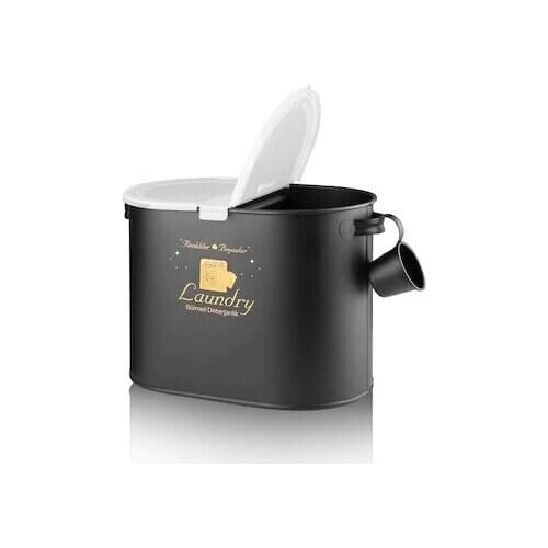 Atelstore Detergency Metal With Black Lid Compartment