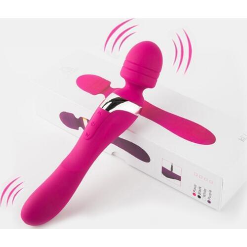 Multi-speed Double Vibration Vibrators USB Rechargeable G-spot AV Massager Wand Female Clitoris Stimulator Adult Sex Toys