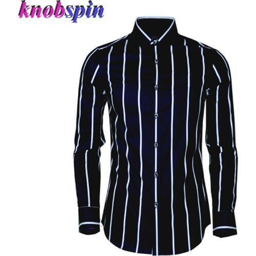 Classic Striped Mens Shirt 2019 Plus size Slim Casual Cotton shirts long sleeve Camisas masculina Business male clothings