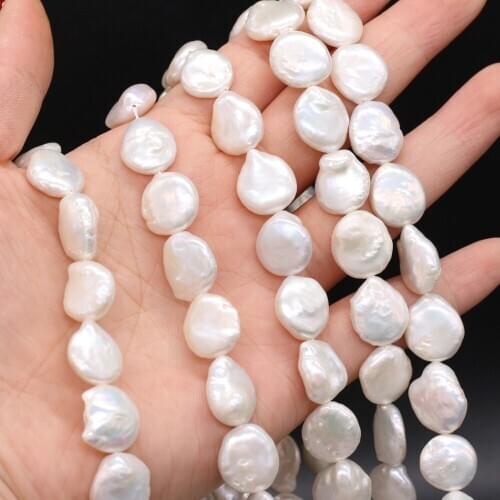 Natural Freshwater Baroque Pearl Beads High Quality Irregular Buttons Pearls for DIY Necklace Bracelet Jewelry Making Gift 36cm