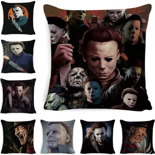 Halloween pillowcase horror printed cushion cover sofa waist pillow christmas pillow cover