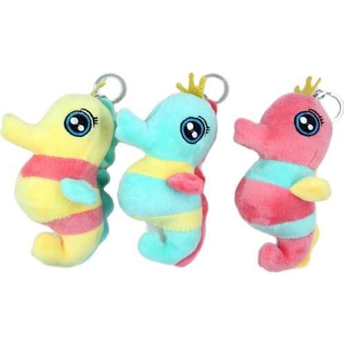 Wholesale 60pcs/lot New Cute 12cm Animal Hippocampus Plush Doll Pendant Hippocampus Plush Keychain Small Plush Toy For Kids Gift