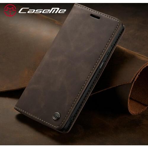 CaseMe Original Case For OnePlus 7 Pro Luxury Stand Magnet Leather Phone Cover Magnetic Flip Wallet For One Plus 7Pro Retro Case