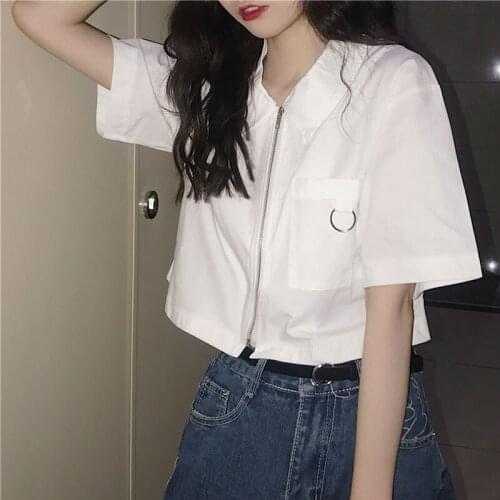 Short-Sleeved Shirt For Women Summer T-Shirt For Women Design Sense Small Cardigan Top