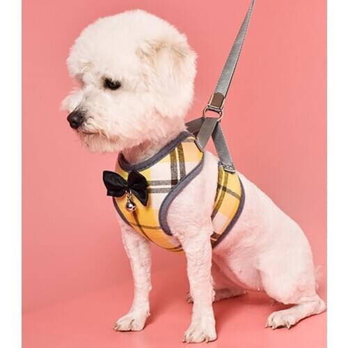 Small Dog Harness and Leash Set Pet Cat Vest Harness With Bowknot Mesh Padded For Small Puppy Dogs Chihuahua Yorkies Pug