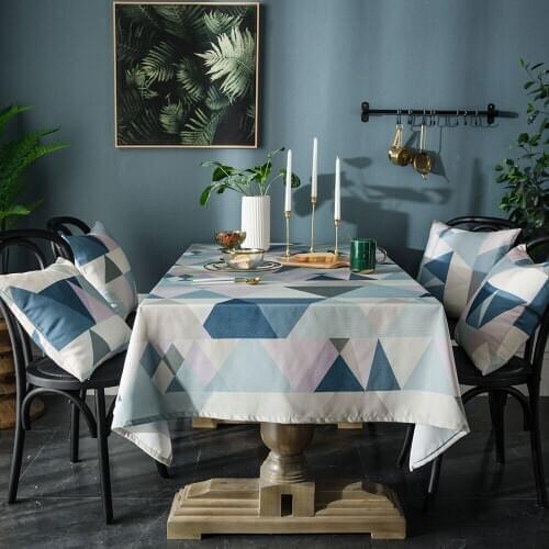 Geometric Pattern Modern Tablecloth Elegance Rectangle Waterproof Table Cover for Holiday Dinning Table Decor
