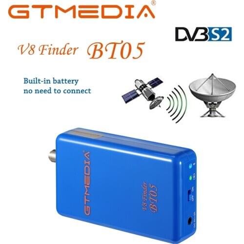 GTmedia V8 Finder BT05 BT03 DVB S2 Satellite Finder Support Android and Ios System 1080p Bluetooth Sat Finder li-on Battery